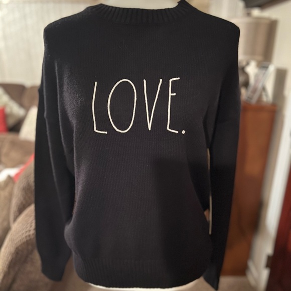 Rae Dunn Sweaters - Sweater Black with “LOVE” on front NEW